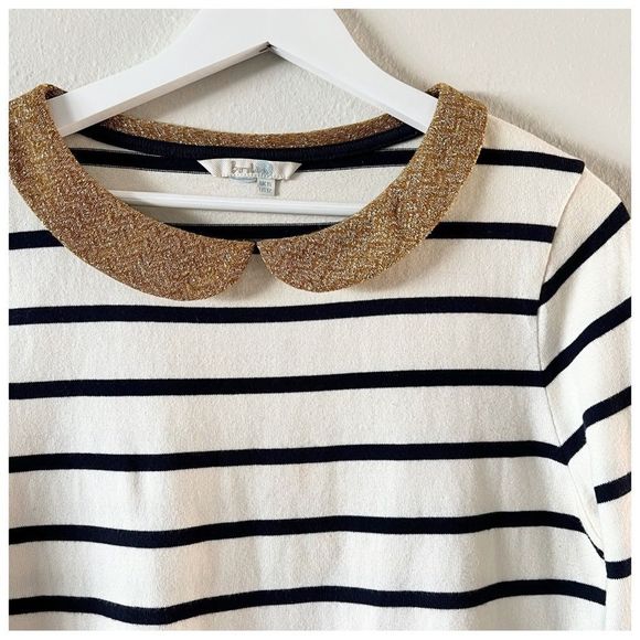 Boden Striped and Gold Sparkle Collar Sz 12 - Picture 6 of 12